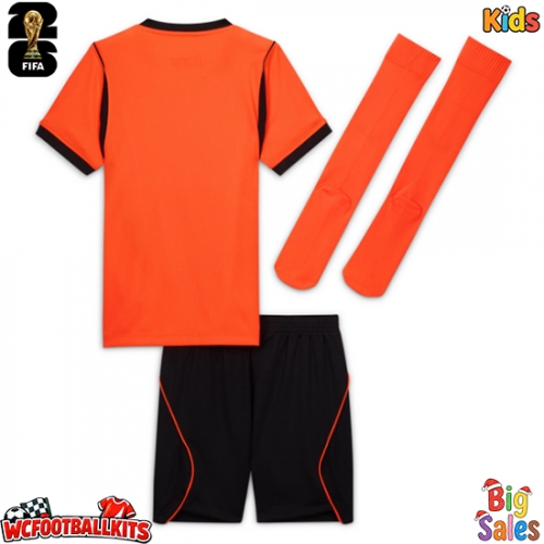 Netherlands Replica Home Stadium Kit for Kids World Cup 2026 Short Sleeve (+ pants)
